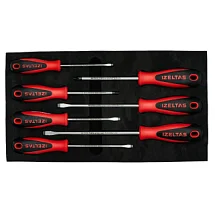 Набор отверток ERGONOMIK в ложементе, прямой (SL) и крестообразный (PH) шлиц, двухкомпонентная рукоятка, 7 предметов, IZELTAS, 4350008107, 13000001409 4350008107