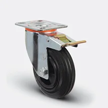 Колесо поворотное со стопором для инструментальных тележек серии PREMIUM, PRO, GARAGE, PLATFORM, диаметр 125 мм, IZELTAS, 20000000392 20000000391
