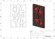 Пустой ложемент EVA, красно черный, для набора съемников стопорных колец 19-60 4-ре предмета, габариты 230х335, IZELTAS, 2955905602 2955905602