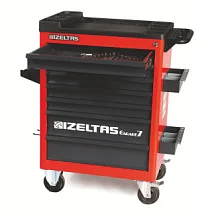 Тележка инструментальная серии GARAGE с набором инструментов 139 предметов, 7 выдвижных ящиков, цвет красно-черный, IZELTAS, 8242001142/13000002419 8242001142