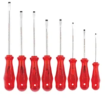 Набор отверток МАСТЕР / Kraft, прямой (SL) шлиц, рукоятка из ацетата целлюлозы, 8 предметов, IZELTAS, 4100008108, 13000001270 4100008108