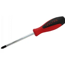 Отвертка ERGONOMIK с крестообразным шлицем (Phillips), двухкомпонентная рукоятка, Ph2 6x100 мм, IZELTAS, 4370186100, 13000001427 4370186100