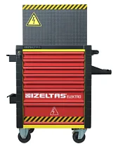 Тележка инструментальная серии ELECTRO с набором инструментов 94 предмета, 7 выдвижных ящиков, красно-черно-желтый, IZELTAS, 13000005548 13000005548