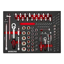Набор головок и принадлежностей 1/2+1/4" в ложементе карбон 548x400х30мм 102 предмета IZELTAS 2965905301