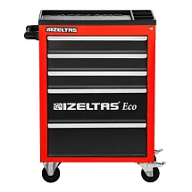 Тележка инструментальная серии ECO с набором инструментов 93 предмета, 5 выдвижных ящиков, красно-черный, IZELTAS, 8243001096, 13000002440 8243001096