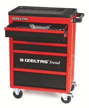 Тележка инструментальная серии TREND с набором инструментов 93 предмета, 5 выдвижных ящиков, красно-черный, IZELTAS, 8244005096, 13000002458 8244005096