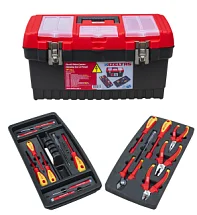 Ящик пластиковый 19" с диэлектрическим инструментом 23 предмета, 480х260х242, IZELTAS, 8440001023, 13000002585 8440001023