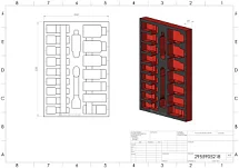 Пустой ложемент EVA, красно черный, для набора удлиненных ударных головок 18 предметов, габариты 230х335, IZELTAS, 2955905218 2955905218
