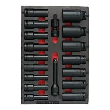 Набор удлиненных ударных головок 1/2 в ложементе 18 предметов, габариты 230х335, IZELTAS,2965905218 2965905218