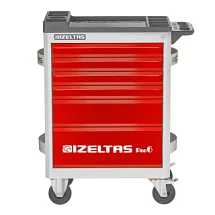 Тележка инструментальная серии PRO без инструментов, 6 выдвижных ящиков, красно-черный, IZELTAS, 8241321006, 13000002402 8241321006