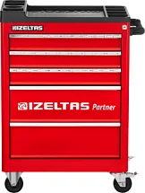 Тележка инструментальная серии PARTNER с набором инструментов 118 предметов, 5 выдвижных ящиков, красно-черный, IZELTAS, 8235006121, 13000002363 8235006121